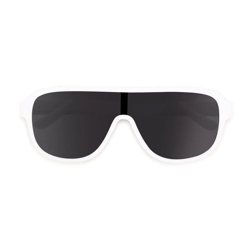 Quasor White Extra-Large Full Rim Shield Sports Sunglasses for Men & Women — Hashtag Eyewears