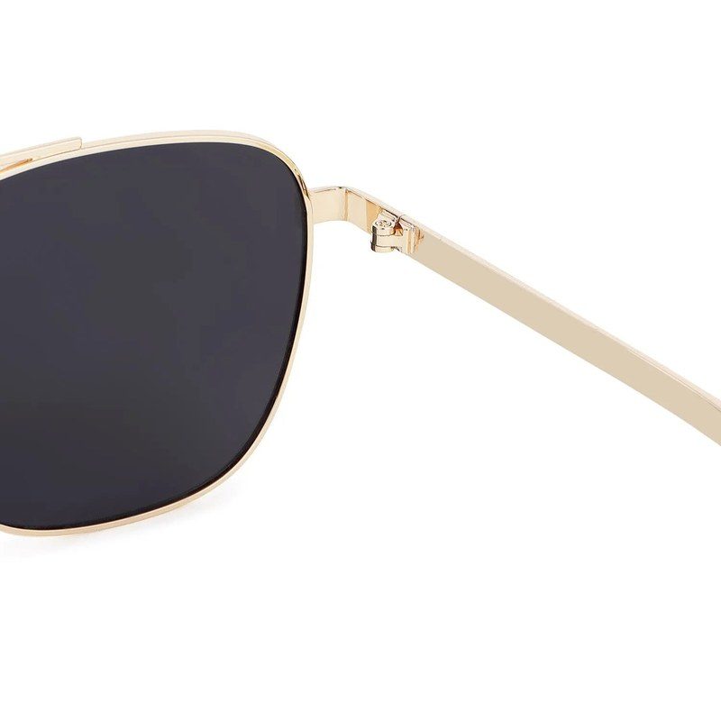 Quivion | Golden Large Full Rim Square Sunglasses for Men [Polarized]