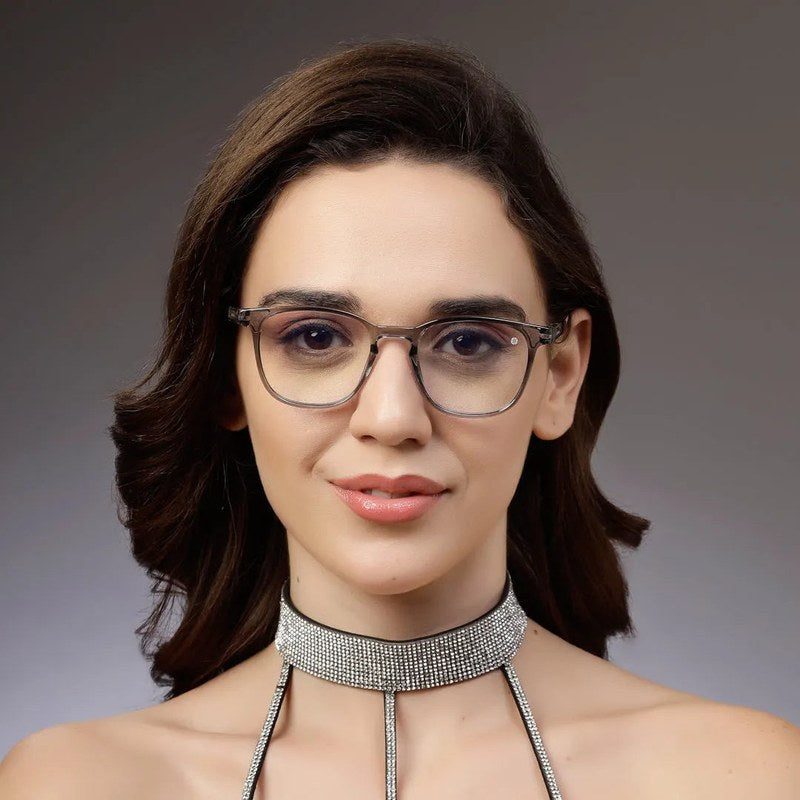 Radiant | Smoke Medium Full Rim Oval Computer Glasses for Men & Women [Blue Block]