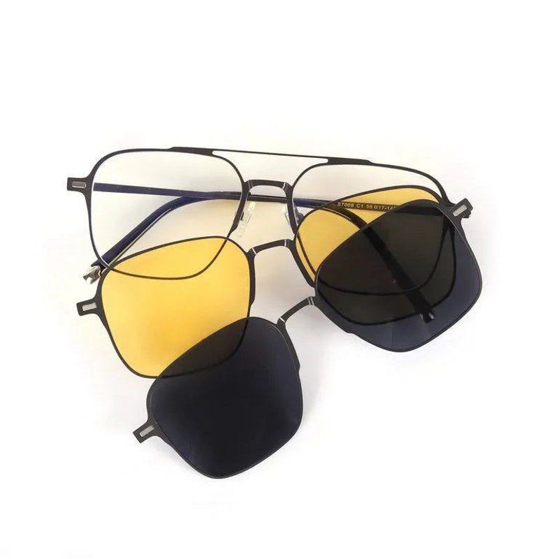 Ralvor Grey Medium Full Rim Square Clip-on for Men & Women — Hashtag Eyewears