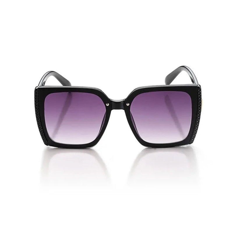 Rapture | Black Large Full Rim Square Sunglasses for Women [UV-protected]