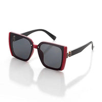 Rapture Black & Red Large Full Rim Square Sunglasses for Women — Hashtag Eyewears