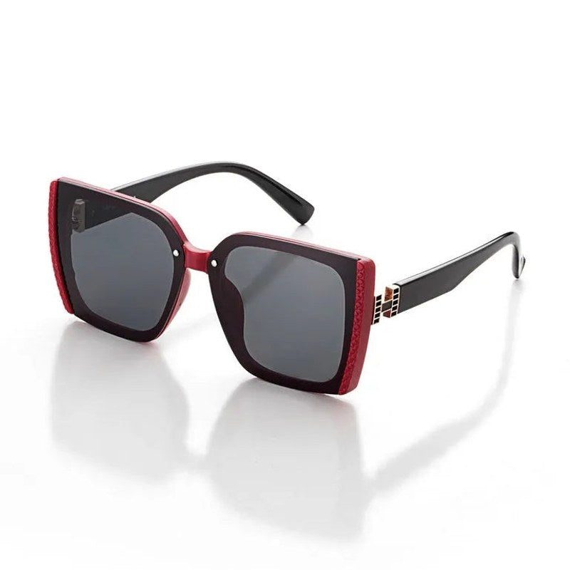 Rapture Black & Red Large Full Rim Square Sunglasses for Women — Hashtag Eyewears