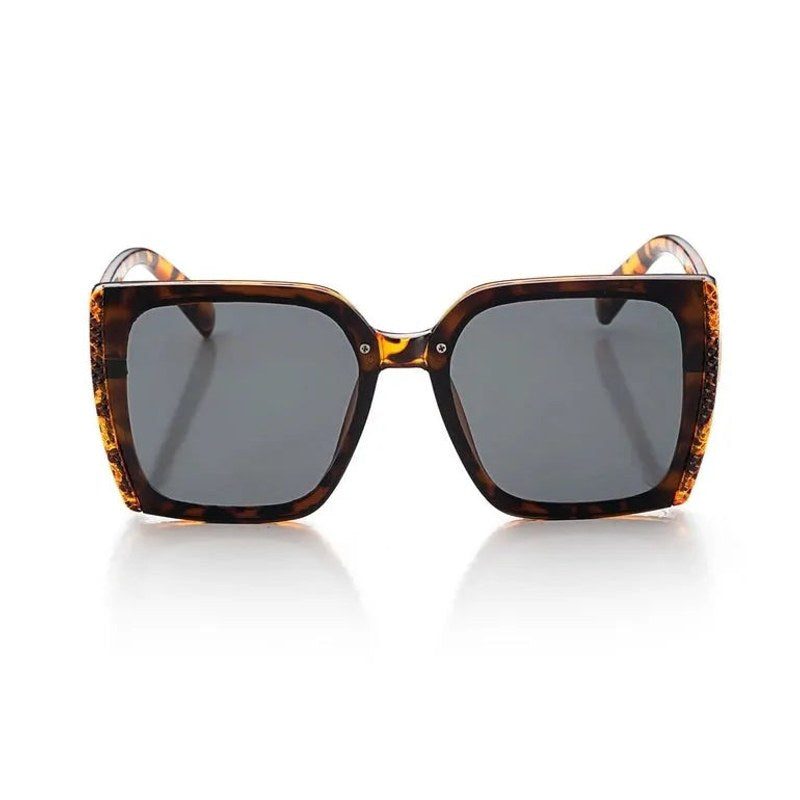 Rapture Tiger-Black & Brown Large Full Rim Square Sunglasses for Women — Hashtag Eyewears