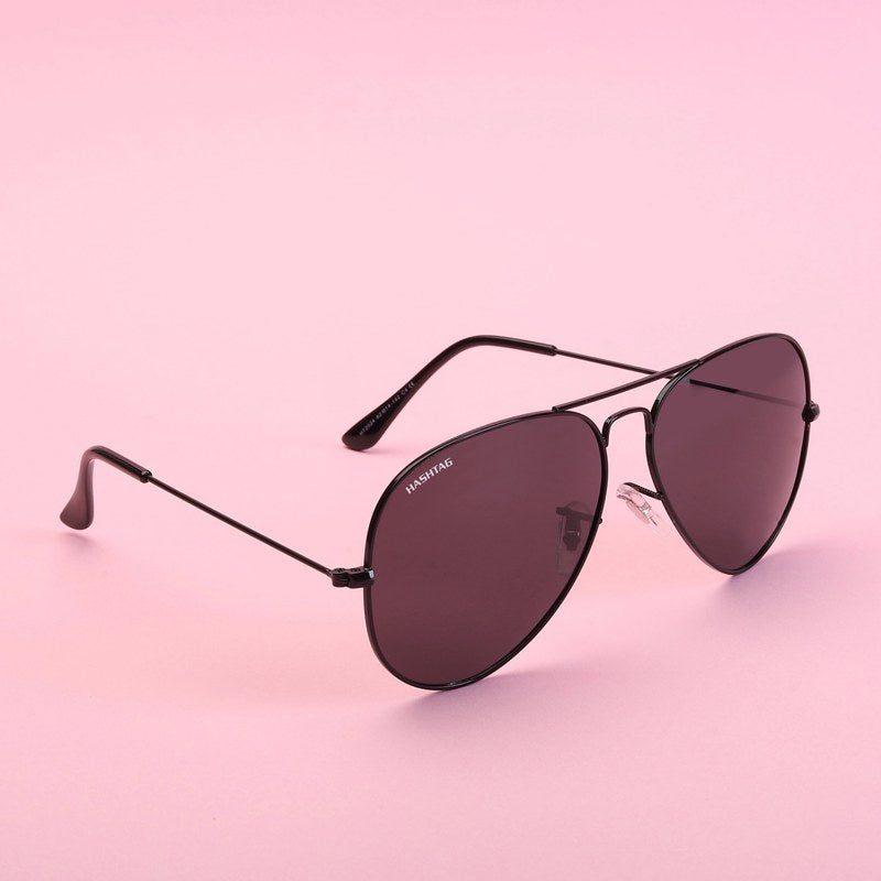 Ravyon Black Large Full Rim Aviator Sunglasses for Men & Women — Hashtag Eyewears