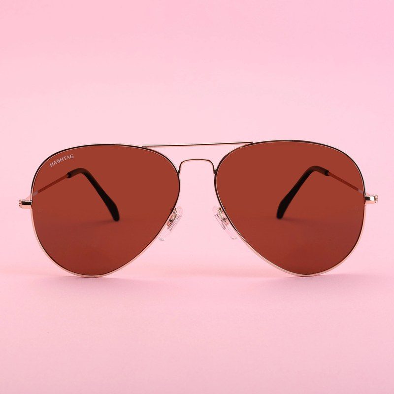 Ravyon Brown Large Full Rim Aviator Sunglasses for Men & Women — Hashtag Eyewears