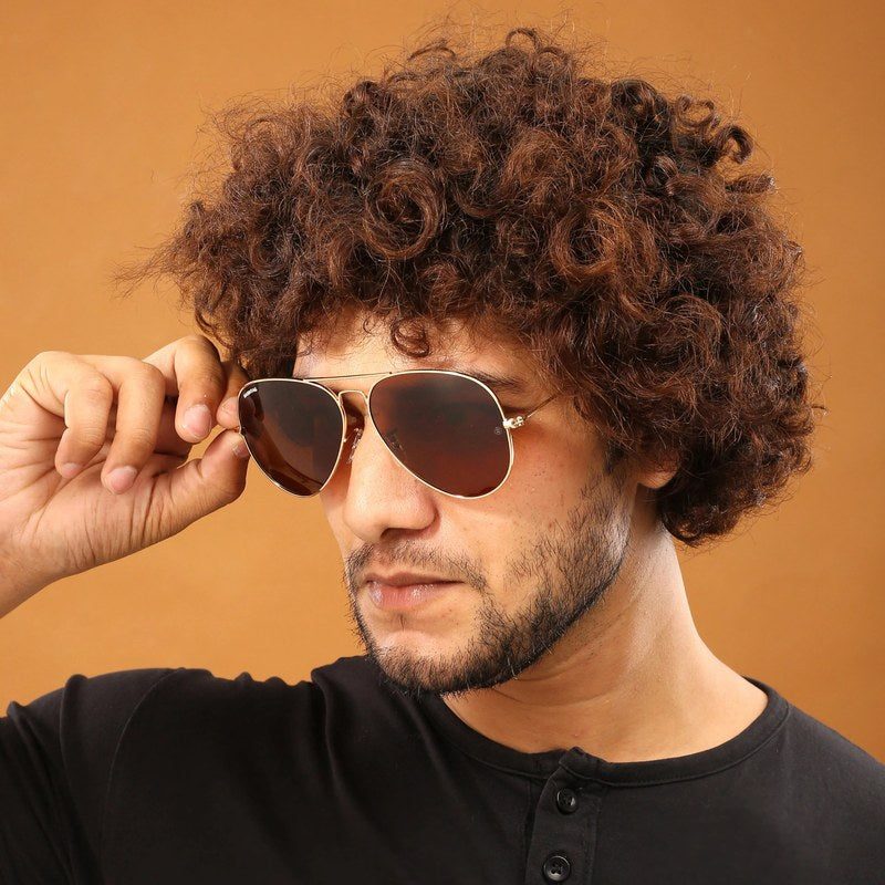 Ravyon Brown Large Full Rim Aviator Sunglasses for Men & Women — Hashtag Eyewears