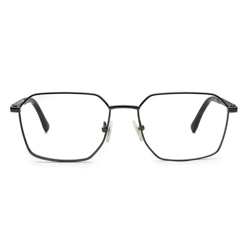 Ray-II Gun-Grey Medium Full Rim Square Eyeglasses for Men & Women — Hashtag Eyewears