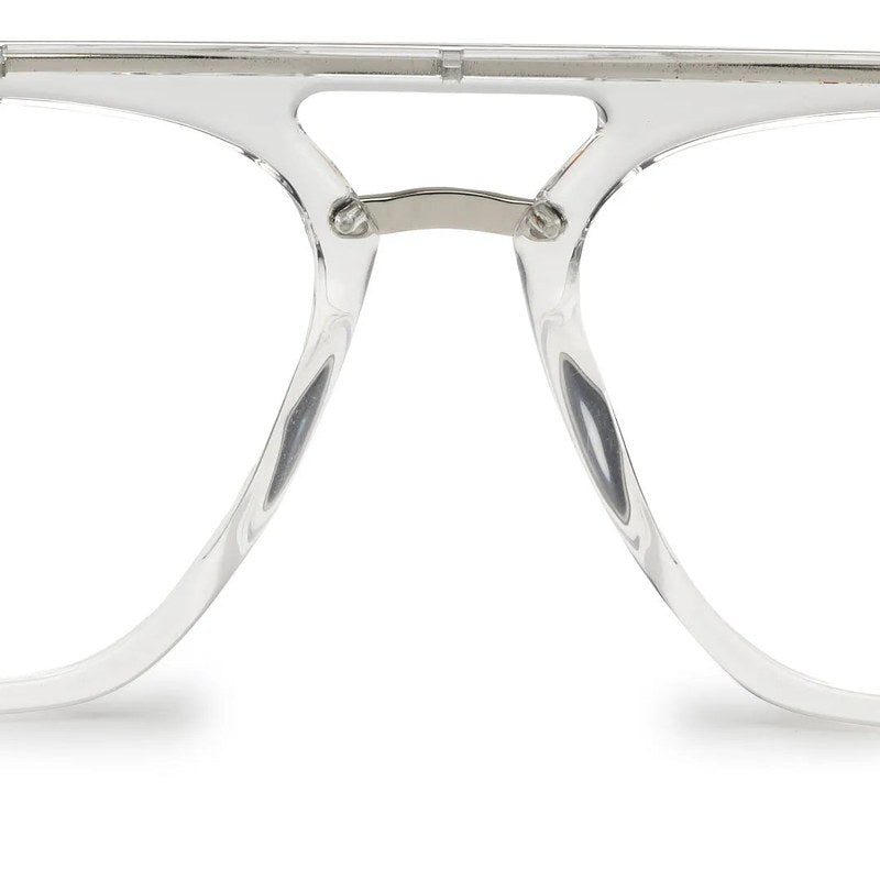 Ray-II White Transparent Medium Full Rim Square Eyeglasses for Men & Women — Hashtag Eyewears