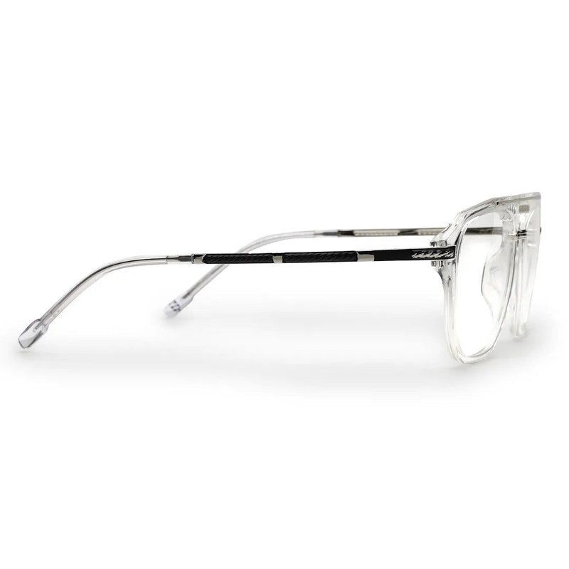 Ray-II White Transparent Medium Full Rim Square Eyeglasses for Men & Women — Hashtag Eyewears