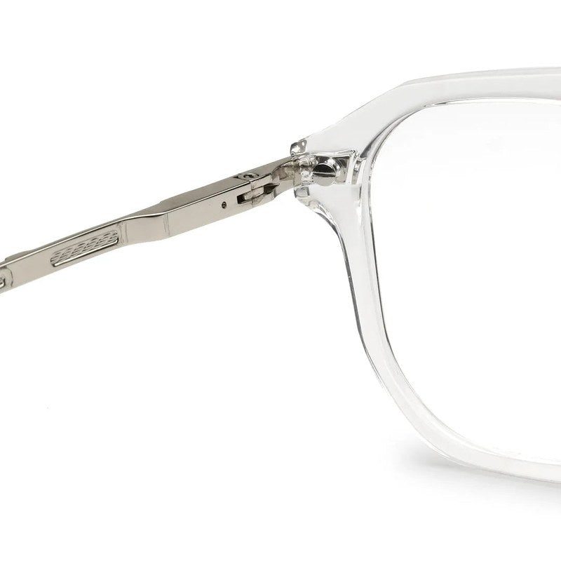 Ray-II White Transparent Medium Full Rim Square Eyeglasses for Men & Women — Hashtag Eyewears