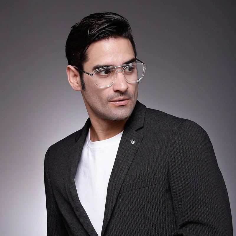 Ray-II White Transparent Medium Full Rim Square Eyeglasses for Men & Women — Hashtag Eyewears