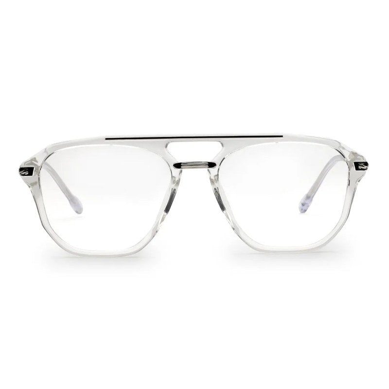 Ray-II White Transparent Medium Full Rim Square Eyeglasses for Men & Women — Hashtag Eyewears
