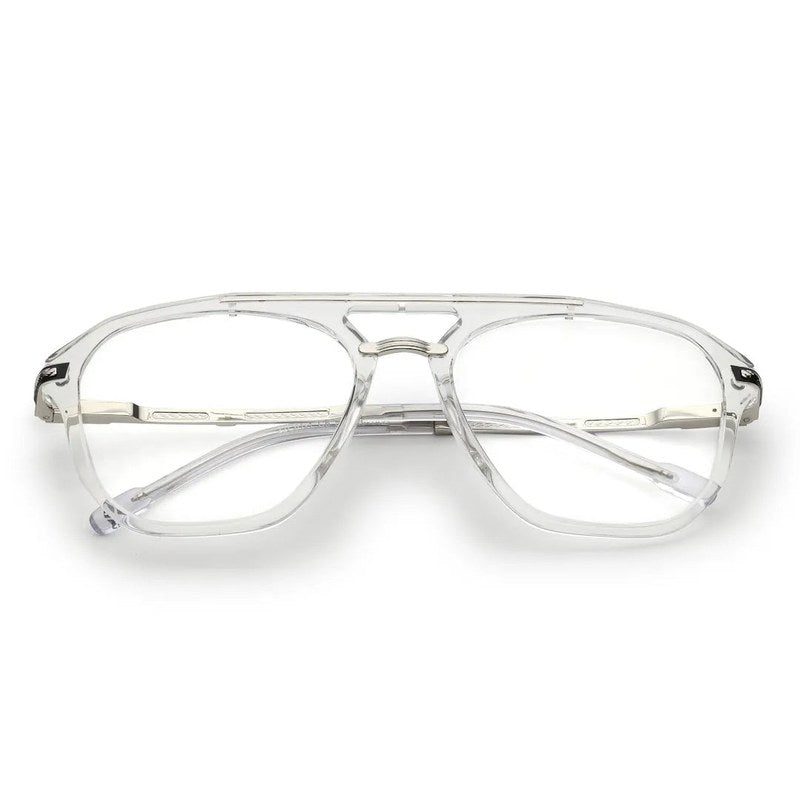 Ray-II White Transparent Medium Full Rim Square Eyeglasses for Men & Women — Hashtag Eyewears