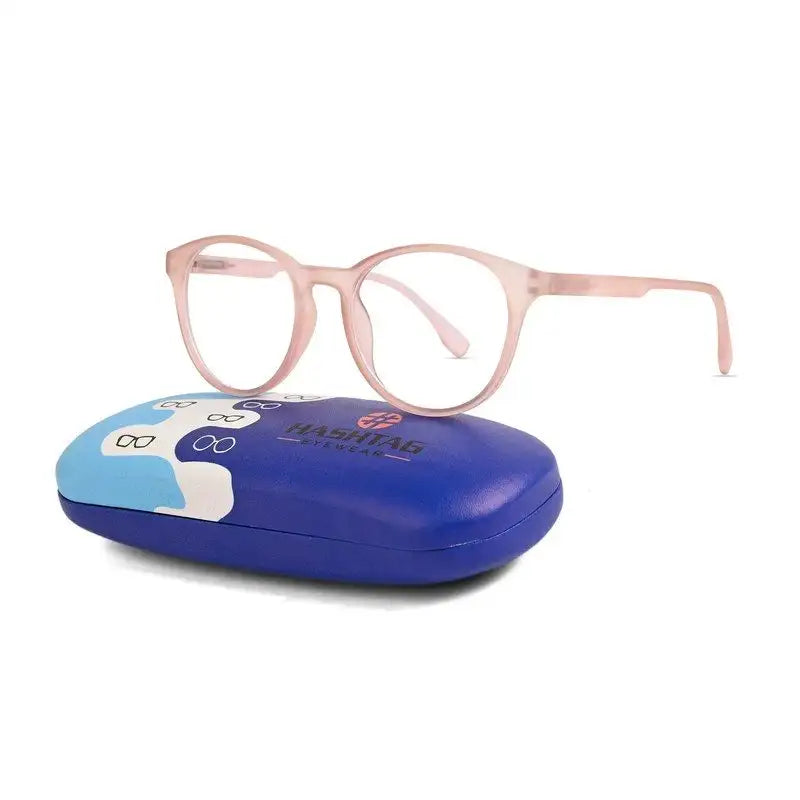 RayBloc | Baby Pink Medium Full Rim OVAL Computer Glasses for Men & Women [Blue Block]