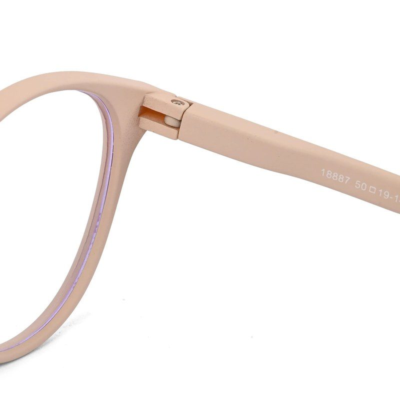 RayBloc | Cream Medium Full Rim OVAL Computer Glasses for Men & Women [Blue Block]