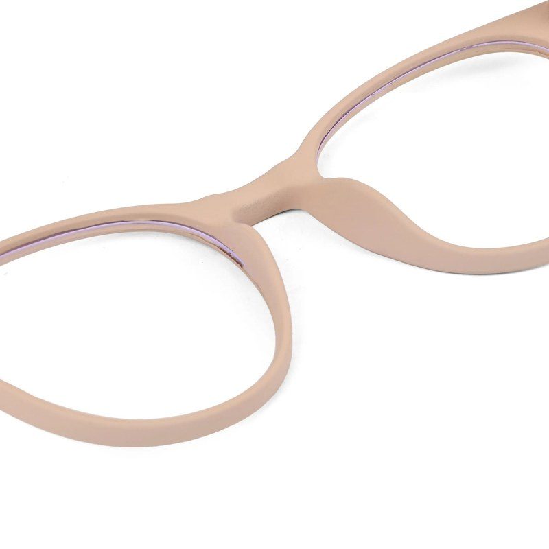 RayBloc | Cream Medium Full Rim OVAL Computer Glasses for Men & Women [Blue Block]