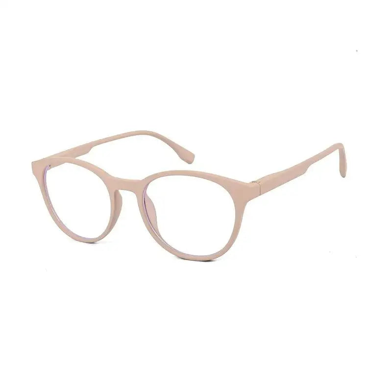 RayBloc | Cream Medium Full Rim OVAL Computer Glasses for Men & Women [Blue Block]