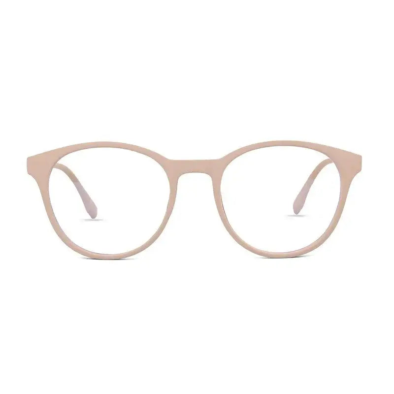 RayBloc | Cream Medium Full Rim OVAL Computer Glasses for Men & Women [Blue Block]