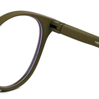 RayBloc | Green Medium Full Rim OVAL Computer Glasses for Men & Women [Blue Block]