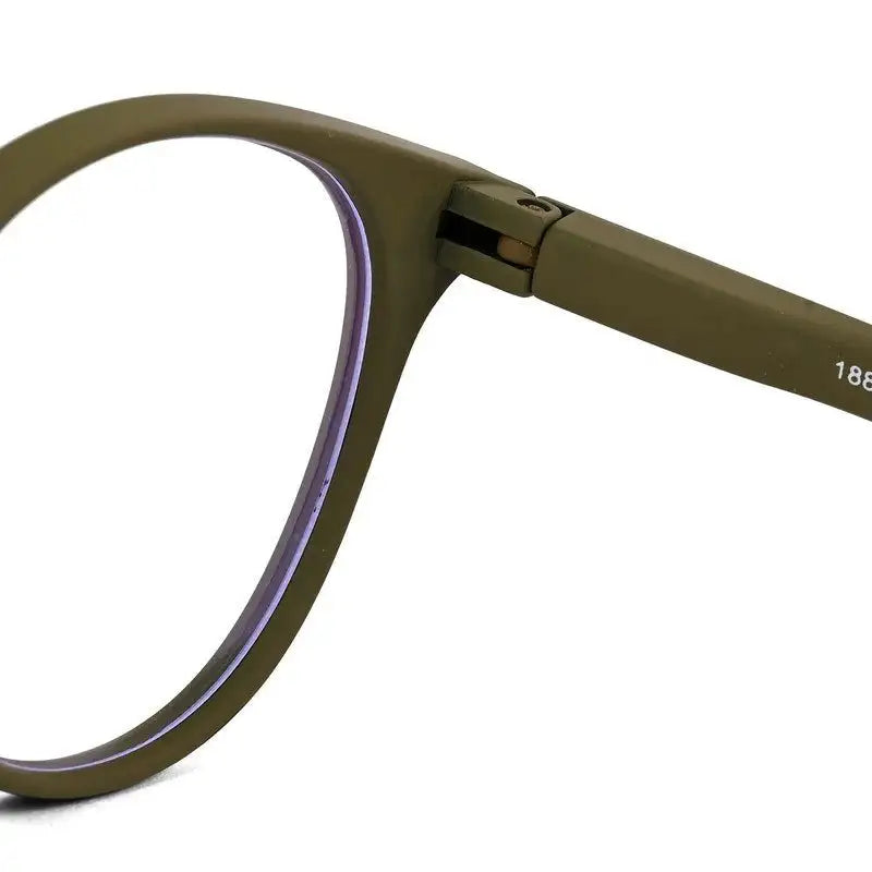 RayBloc | Green Medium Full Rim OVAL Computer Glasses for Men & Women [Blue Block]