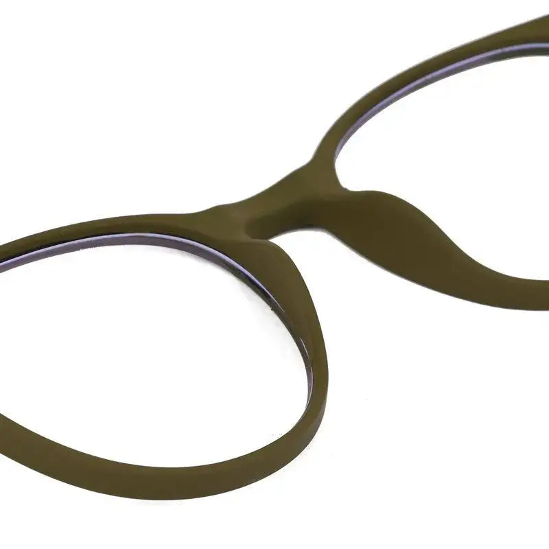 RayBloc | Green Medium Full Rim OVAL Computer Glasses for Men & Women [Blue Block]