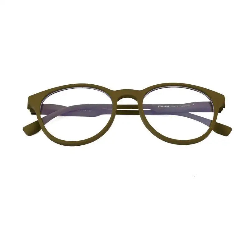 RayBloc | Green Medium Full Rim OVAL Computer Glasses for Men & Women [Blue Block]