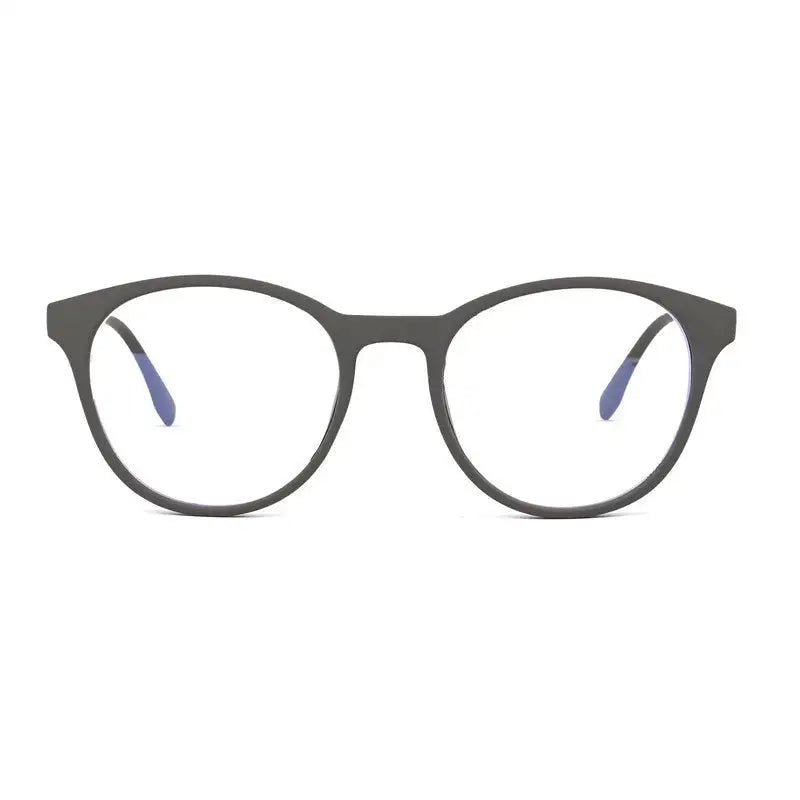 RayBloc | Grey Medium Full Rim OVAL Computer Glasses for Men & Women [Blue Block]
