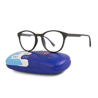 RayBloc | Grey Medium Full Rim OVAL Computer Glasses for Men & Women [Blue Block]