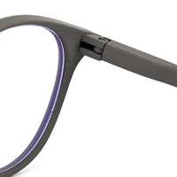 RayBloc | Grey Medium Full Rim OVAL Computer Glasses for Men & Women [Blue Block]
