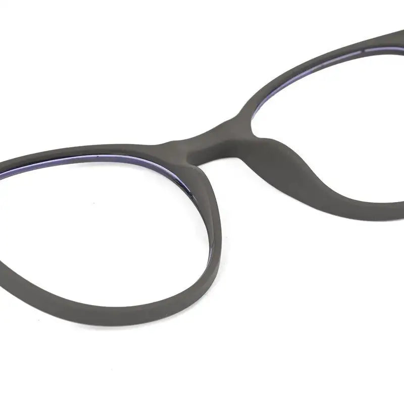 RayBloc | Grey Medium Full Rim OVAL Computer Glasses for Men & Women [Blue Block]
