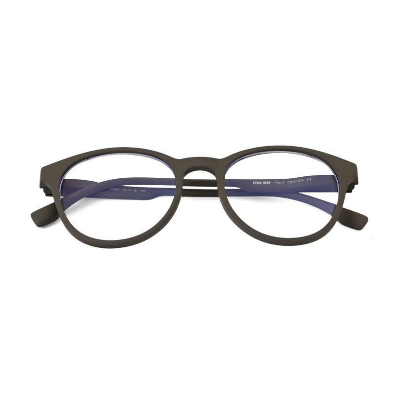 RayBloc Grey Medium Full Rim OVAL Computer Glasses for Men & Women — Hashtag Eyewears