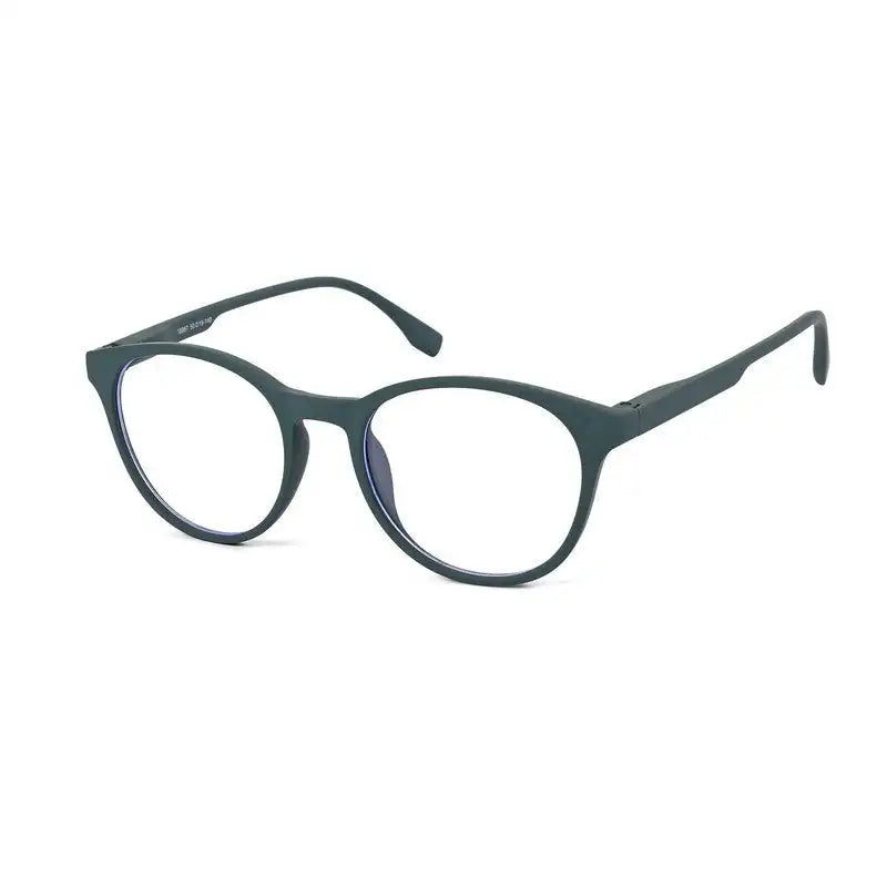 RayBloc | Olive Green Medium Full Rim OVAL Computer Glasses for Men & Women [Blue Block]