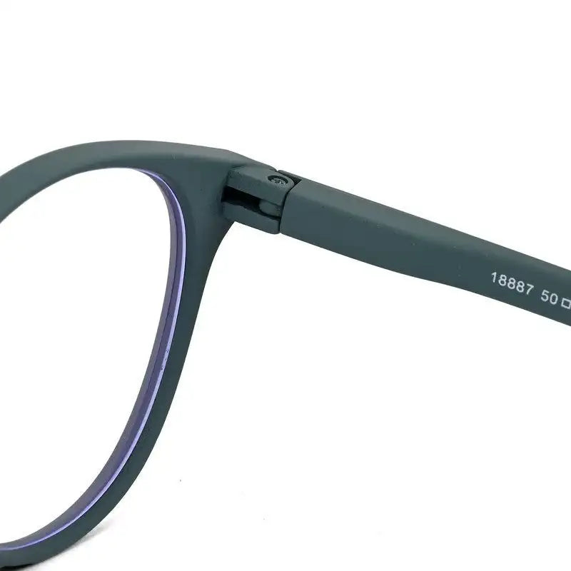 RayBloc | Olive Green Medium Full Rim OVAL Computer Glasses for Men & Women [Blue Block]