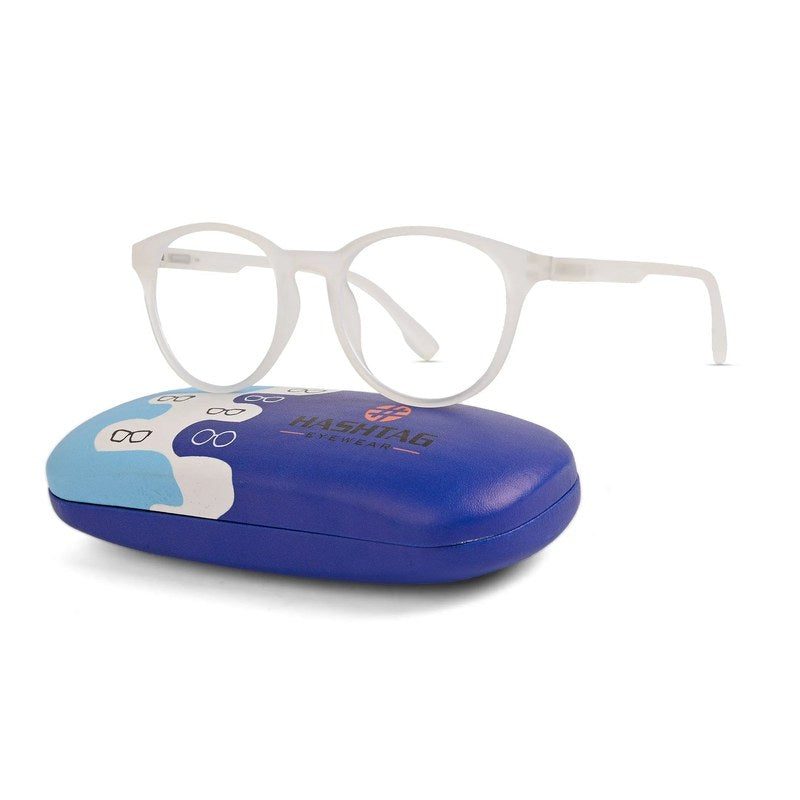 RayBloc Transparent Medium Full Rim OVAL Computer Glasses for Men & Women — Hashtag Eyewears