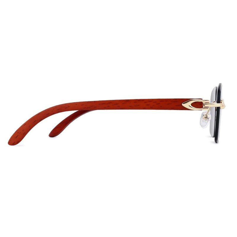 Raynor Black Medium Rim Less Rectangle Sunglasses for Men & Women — Hashtag Eyewears