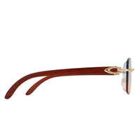 Raynor Gradient Blue & Brown Medium Rim Less Rectangle Sunglasses for Men & Women — Hashtag Eyewears