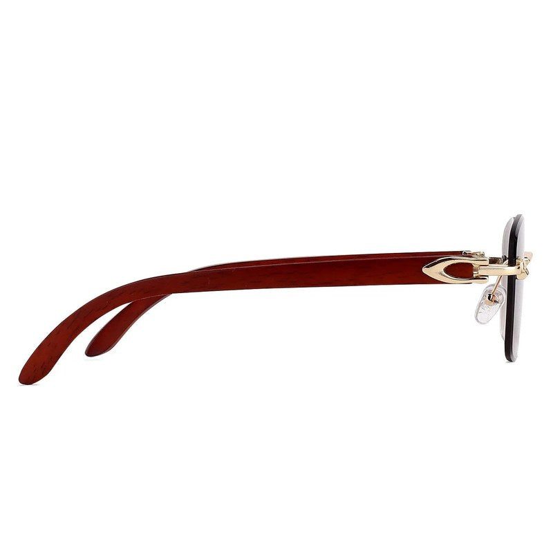 Raynor Gradient Brown Medium Rim Less Rectangle Sunglasses for Men & Women — Hashtag Eyewears