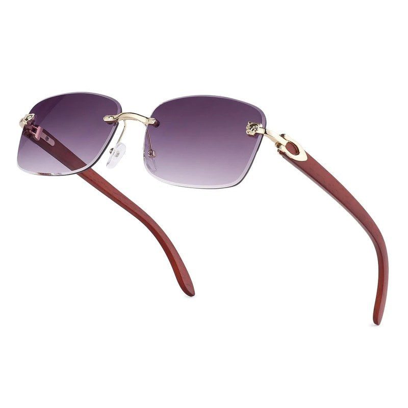 Raynor | Gradient Purple Medium Rim Less Rectangle Sunglasses for Men & Women [UV-protected]