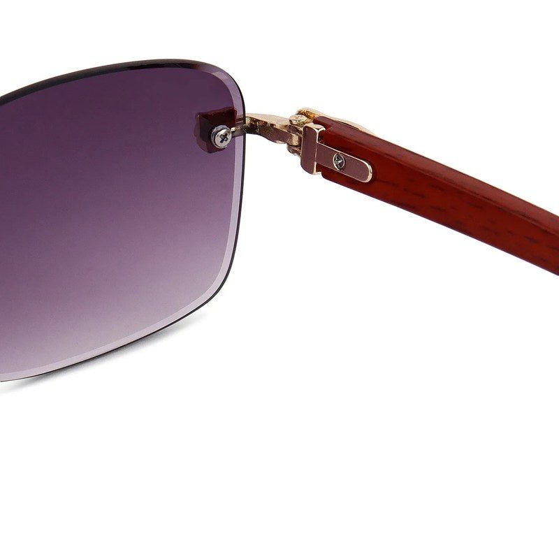 Raynor | Gradient Purple Medium Rim Less Rectangle Sunglasses for Men & Women [UV-protected]