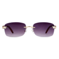 Raynor Gradient Purple Medium Rim Less Rectangle Sunglasses for Men & Women — Hashtag Eyewears
