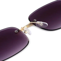 Raynor Gradient Purple Medium Rim Less Rectangle Sunglasses for Men & Women — Hashtag Eyewears