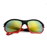 Raysen | Black Medium Full Rim Wraparound Sports Sunglasses for Men & Women [UV-protected]