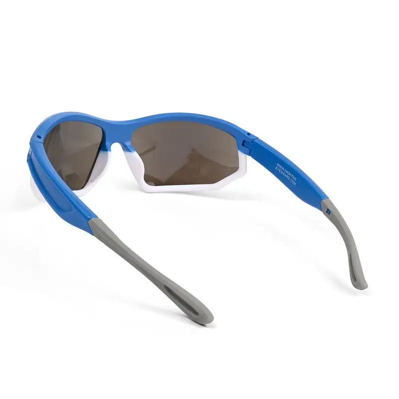 Raysen | Sky Blue & Grey Medium Full Rim Wraparound Sports Sunglasses for Men & Women [UV-protected]