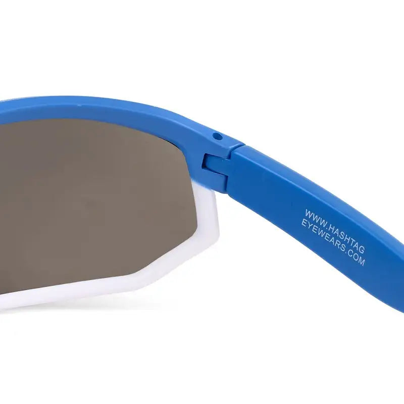 Raysen | Sky Blue & Grey Medium Full Rim Wraparound Sports Sunglasses for Men & Women [UV-protected]
