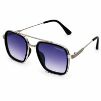 Reeon | Gradient Grey Medium Full Rim Square Sunglasses for Men [UV-protected]