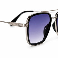 Reeon | Gradient Grey Medium Full Rim Square Sunglasses for Men [UV-protected]