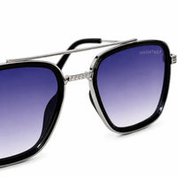 Reeon | Gradient Grey Medium Full Rim Square Sunglasses for Men [UV-protected]