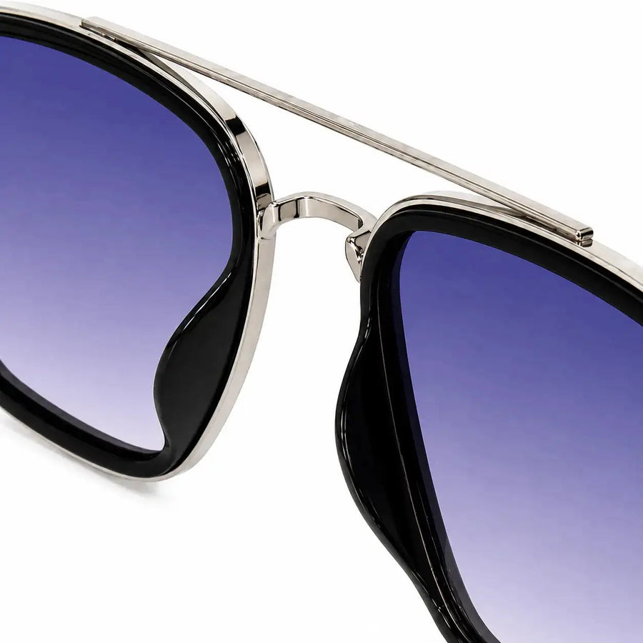 Reeon | Gradient Grey Medium Full Rim Square Sunglasses for Men [UV-protected]