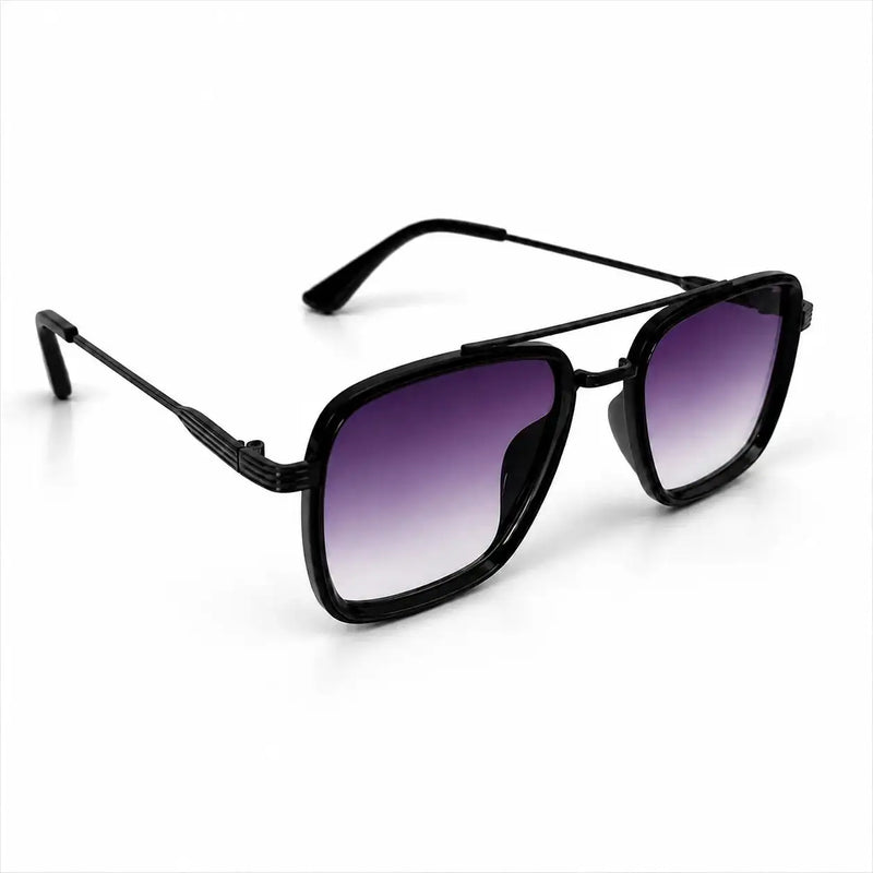 Reeon | Gradient Purple Medium Full Rim Square Sunglasses for Men [UV-protected]